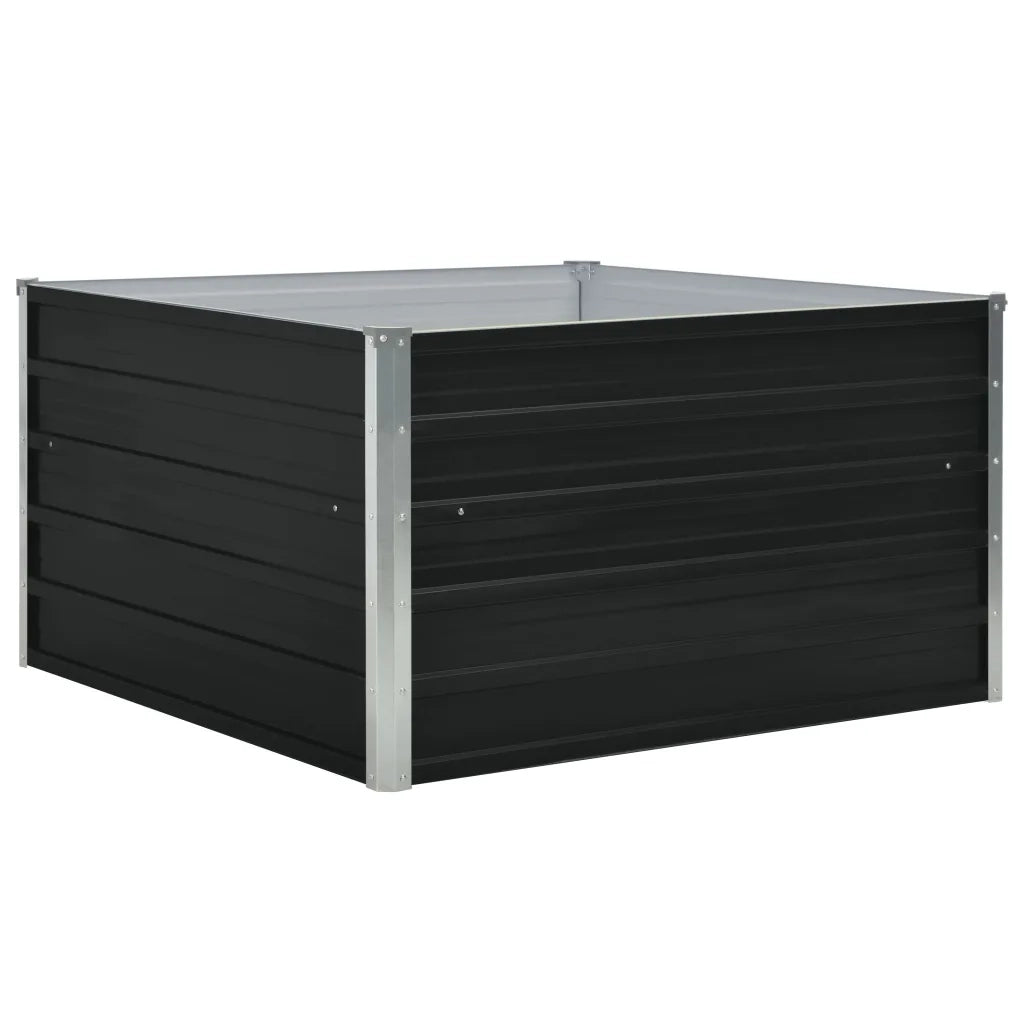 Fioriere | Cassetta per fiori | Letto Coltura Rialzato 100x100x45 cm Acciaio Zincato Antracite