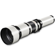 Teleobiettivo 650-1300mm 1:8-16 CSC compatibile con Canon EF DSLR – Zoom tele, focus manuale, per full-frame e APS-C – con coperchio e borsa di trasporto