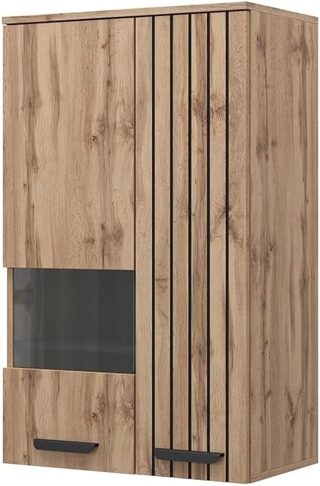 Armadio a muro Amber, Marrone, 60.2 cm con 2 porte, con vano portaoggetti per spazio aggiuntivo