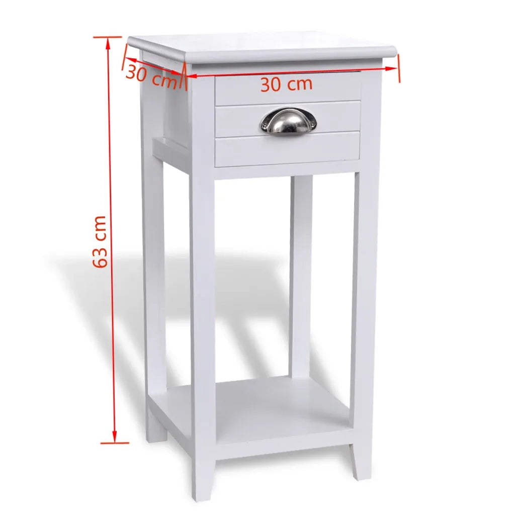 Comodino con 1 Cassetto Bianco  cod mxl 52972