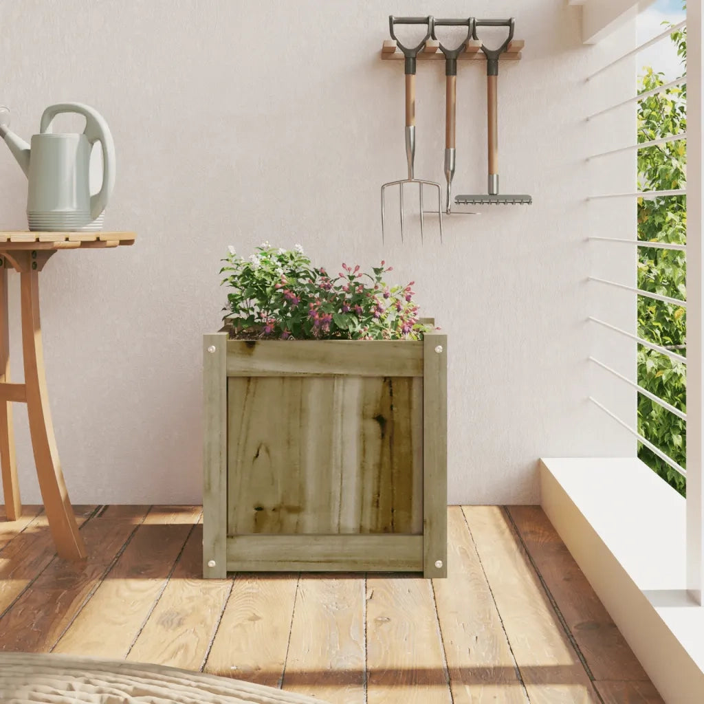 Fioriera da Giardino-Vaso da Esterno 40x40x40 cm in Legno di Pino Impregnato