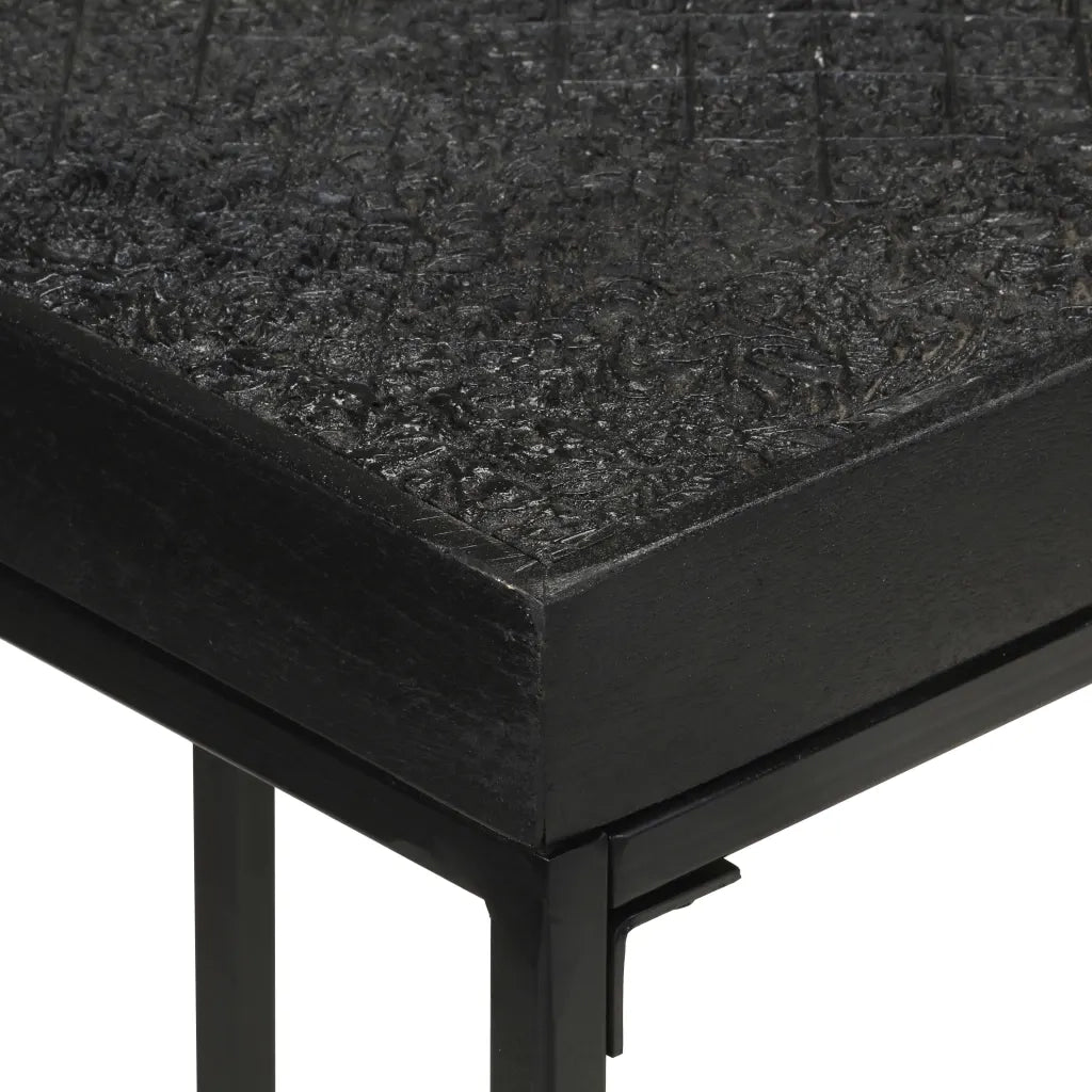 Tavolo Consolle Nero 110x35x76 cm Massello di Acacia e Mango 321612