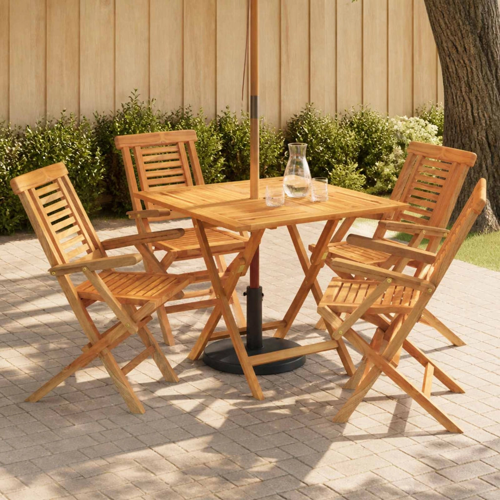 Set bistro da giardino pieghevole da 5 pezzi Naturale 3434101