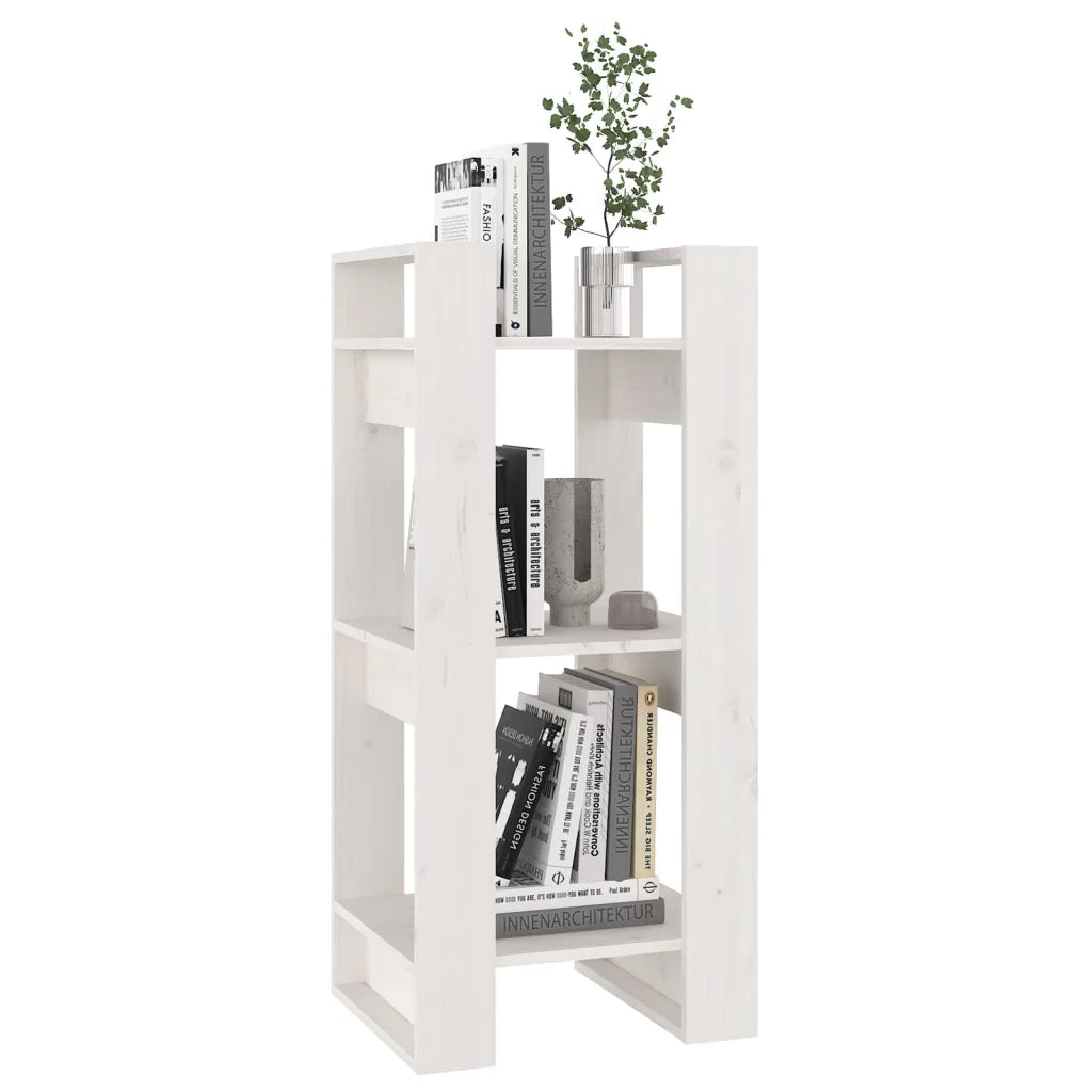 Libreria/Divisorio Bianco 41x35x91 cm in Legno Massello di Pino 813860