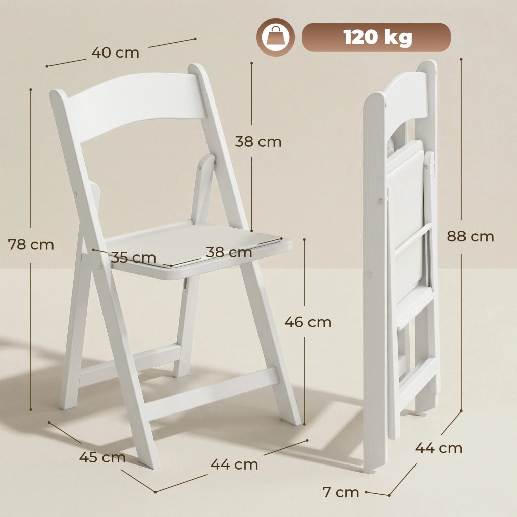 Sedia pieghevole ¨C zephmum ¨C resina e PU, 45x44x78 cm, bianco