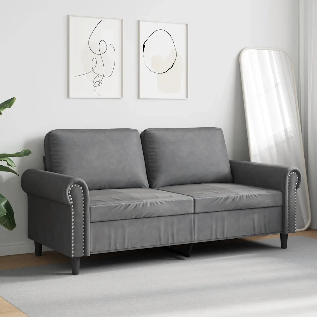 Divano a 2 Posti grigio scuro140 cm in Velluto 359530