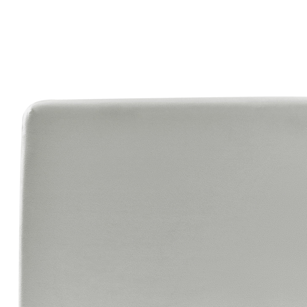 Letto Ottomano Grigio Chiaro Velluto Tappezzato 140 x 200 cm Testiera Travestita Funzione Contenitore