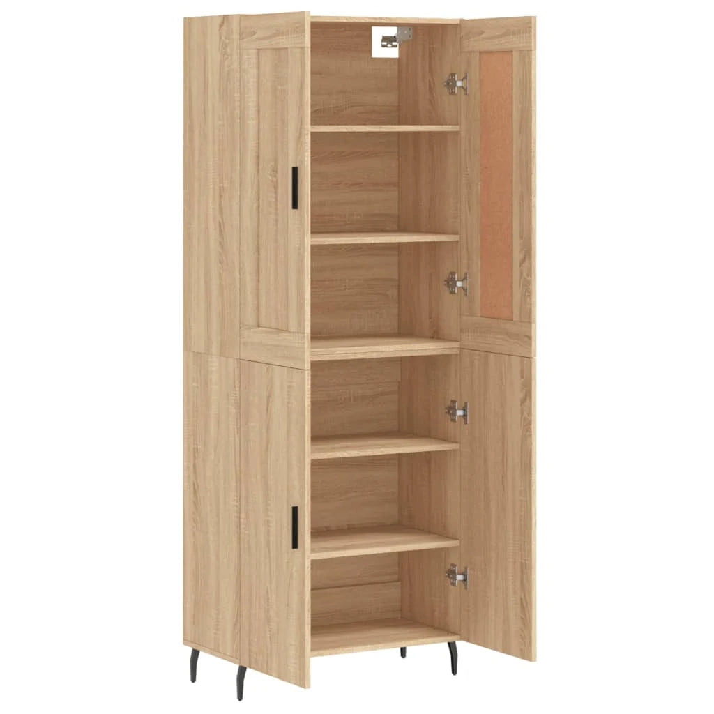 Buffet credenza cassettiera armadio mobile contenitore organizer cucina soggiorno salotto rovere Sonoma alto 69,5 x 34 x 180 cm legno ingegnerizzato marrone 02_0034166