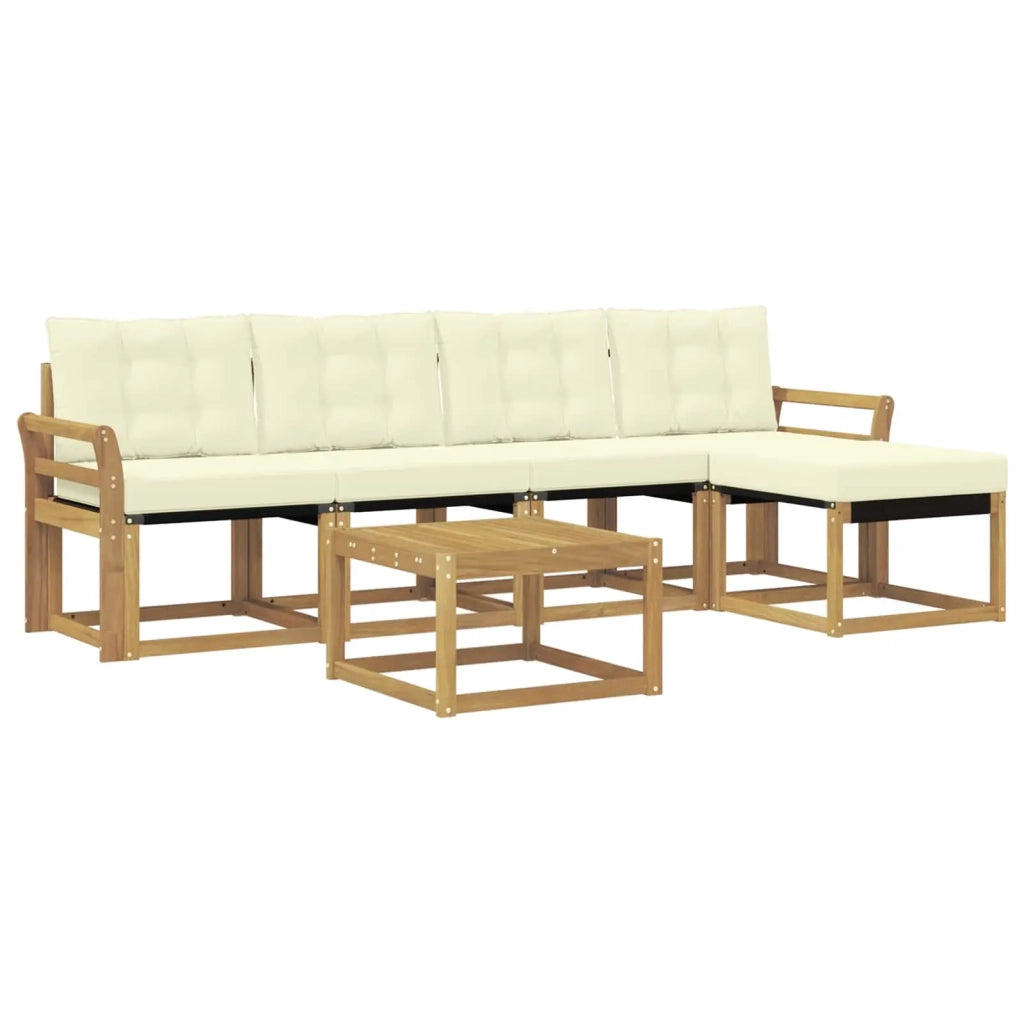 Set di divani da esterno con cuscino 6 pcs Bianco e Crema 3389404