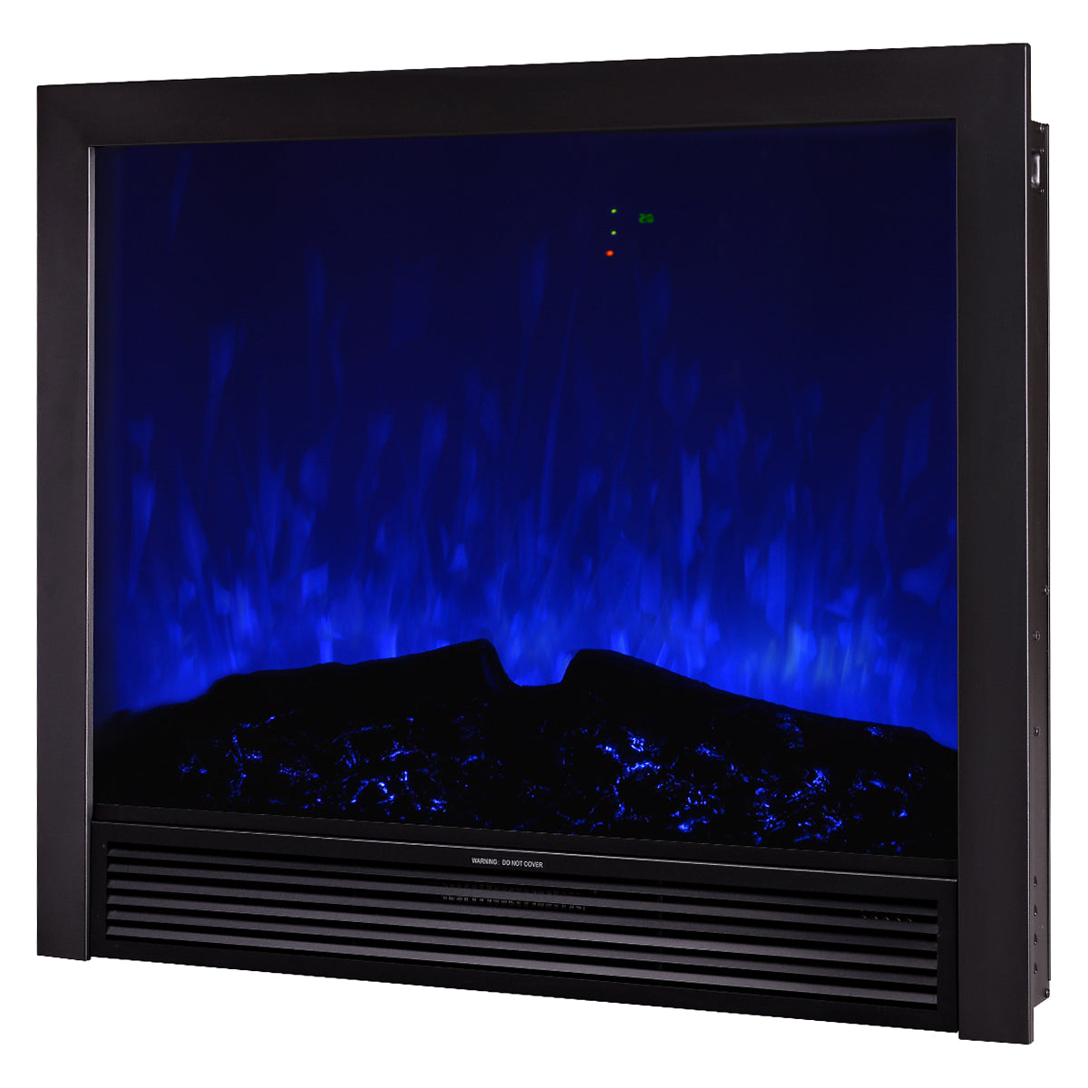 Camino Elettrico da Incasso 85x99x19,5 cm Effetto Fiamma 1500W Maximus Nero