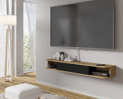 BIM FORNITURE Mobile tv soggiorno ICARUS cm 156x29x20 rovere nero opaco