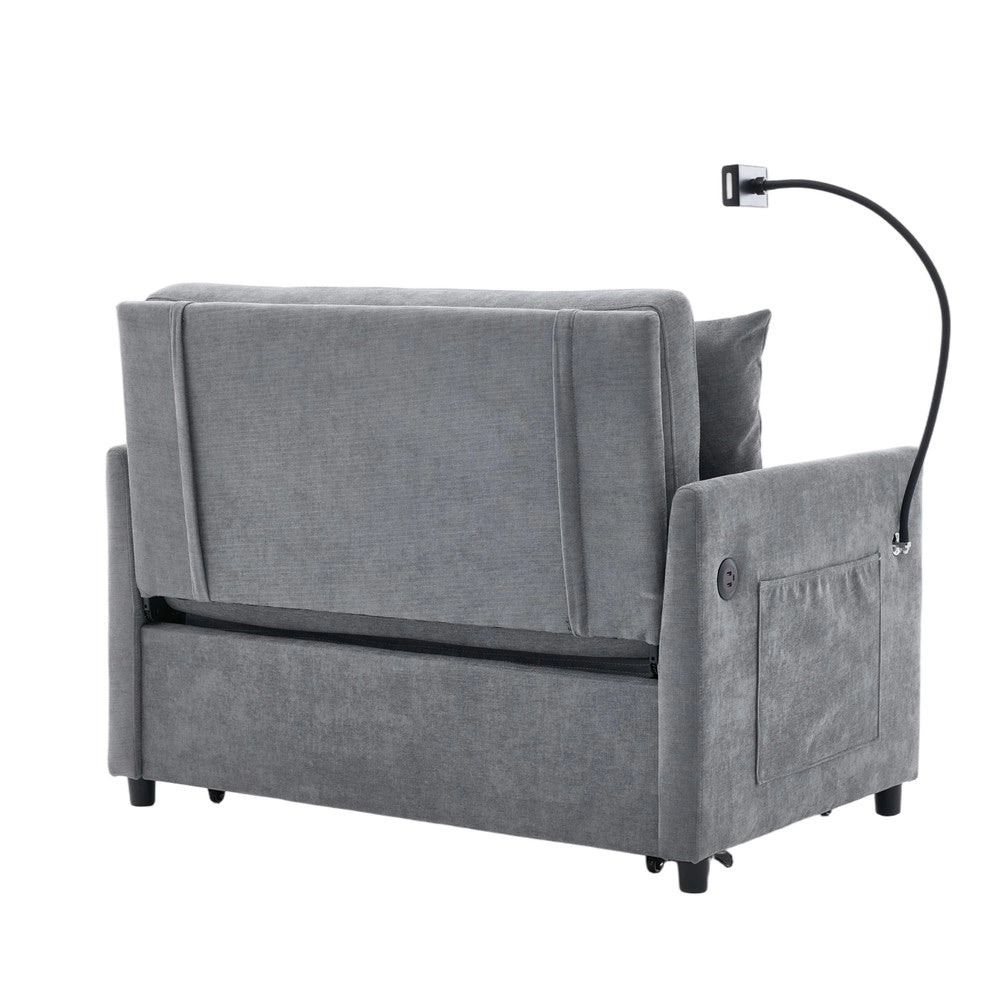 Divano letto singolo ¨C Minimal ¨C tessuto grigio 90x200cm