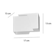 Applique Moderna 1 Luce Bjorn A Forma Geometrica In Acciaio Bianco