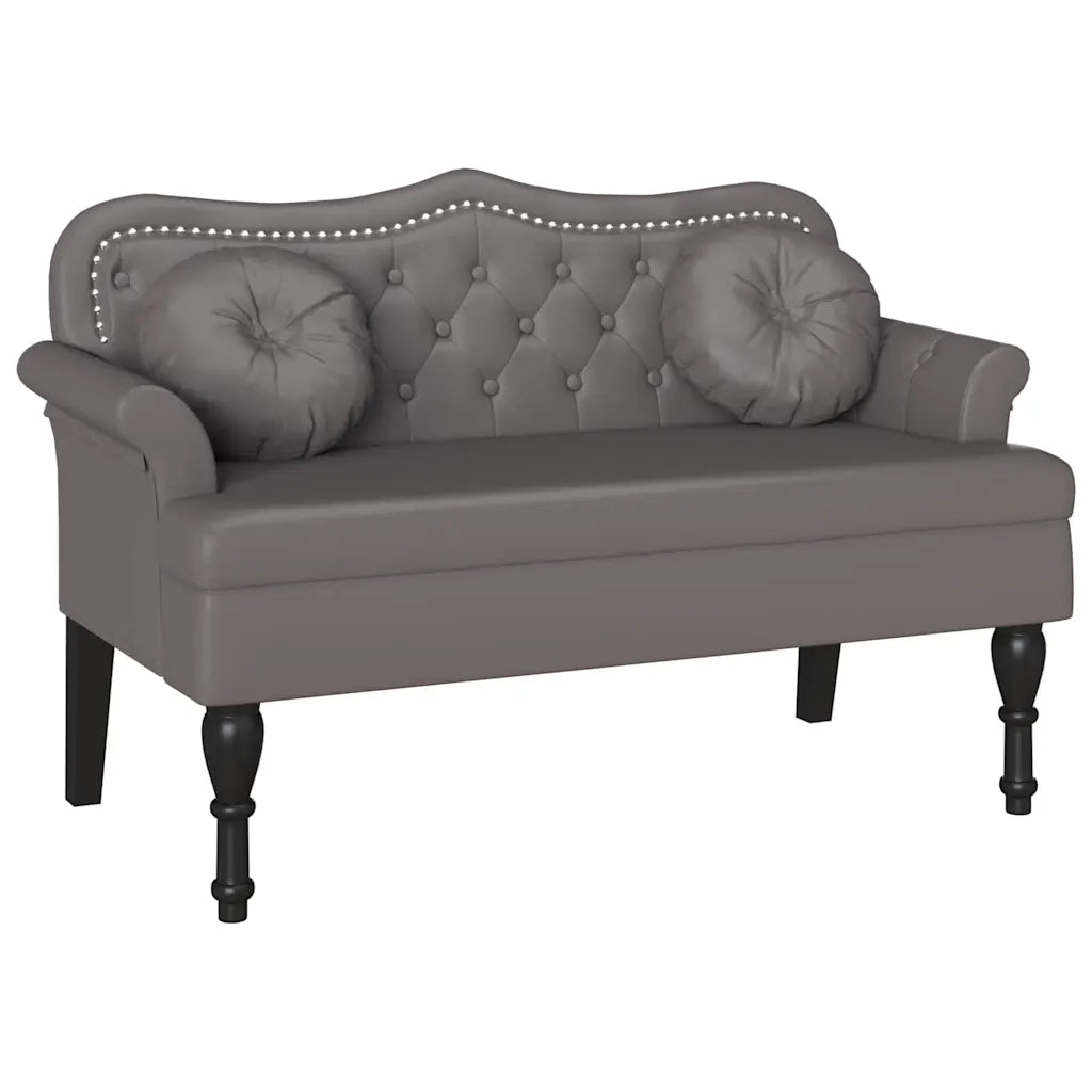 Panca Chesterfield Grigio 120,5 x 65 x 75 cm Pelle Sintetica CFW7945981