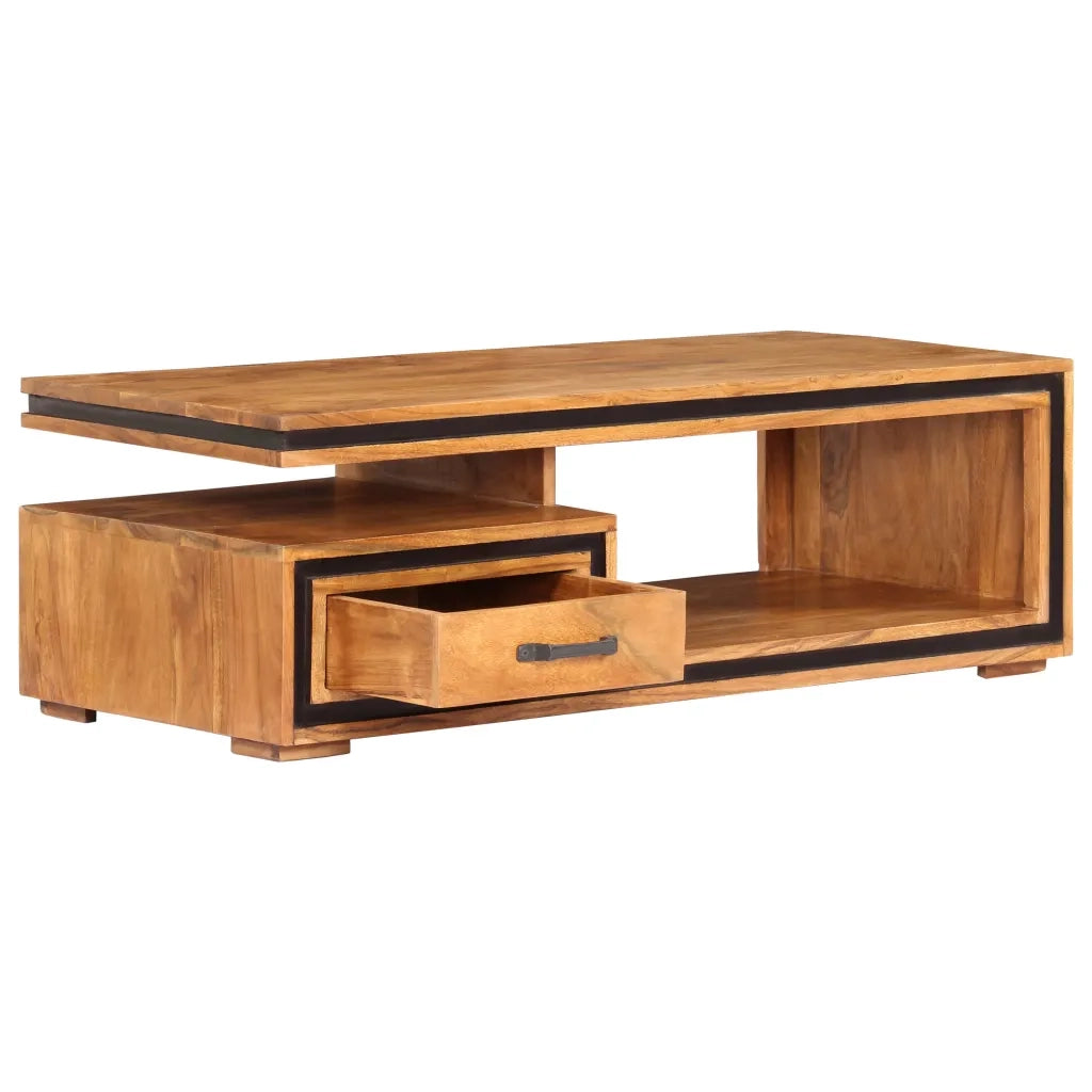 Tavolino da salotto | Tavolino da caff¨¨ | Tavolino da Soggiorno 100x45x33 cm in Legno Massello di Acacia