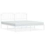 Letto matrimoniale | Letto per adulti | Giroletto con Testiera Metallo Bianco 200x200 cm