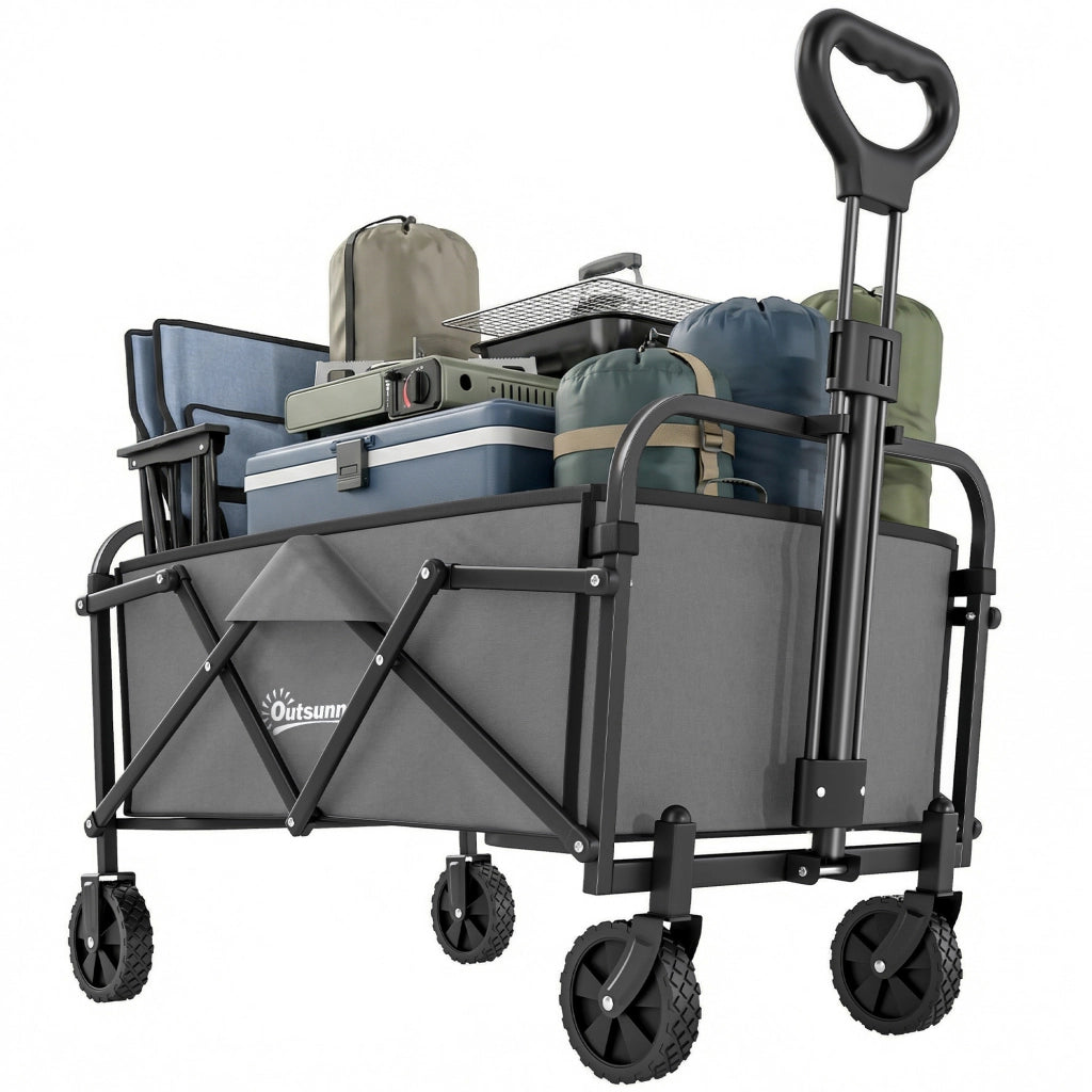 Carriola da Giardino Pieghevole ¨C Zephmum ¨C 81x45x89 cm Grigio