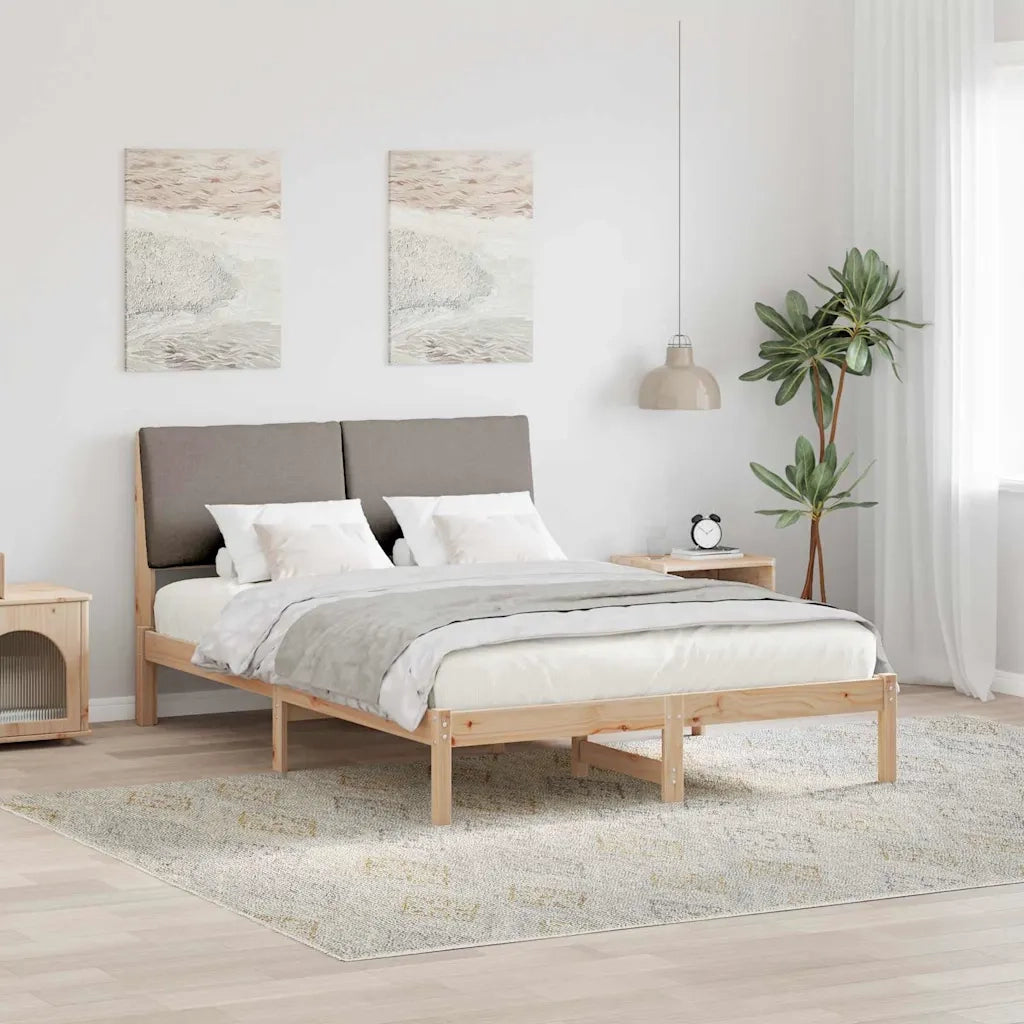 Struttura del Letto con testiera Marrone e taupe 160 x 200 cm