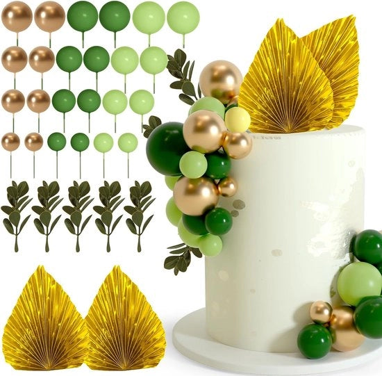 Set di decorazioni per torte da baby e compleanni con 64 pezzi di palline e foglietti, inclusi mini palloni
