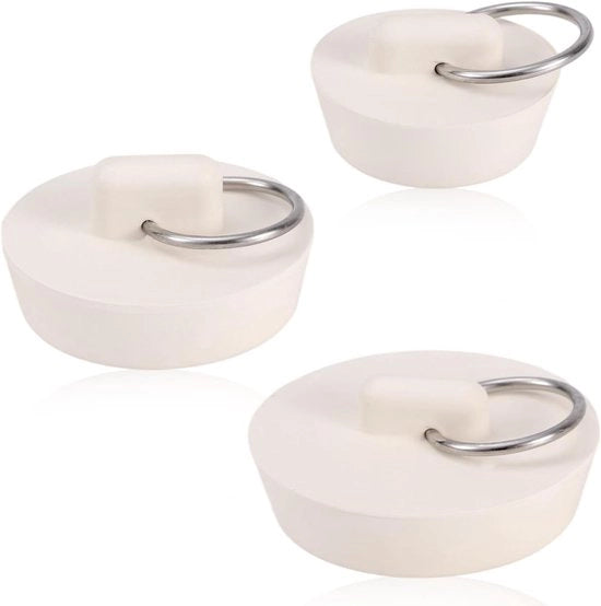 Set di 3 Stoppi di Gomma in Diverse Dimensioni con Anello di Sospensione per Cucina, Bagno e Esterno