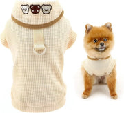 Camicia per cani piccoli, maglietta per animali domestici con D-ring, abbigliamento estivo e primaverile con stoffa elastica, vestito per chihuahua (M)