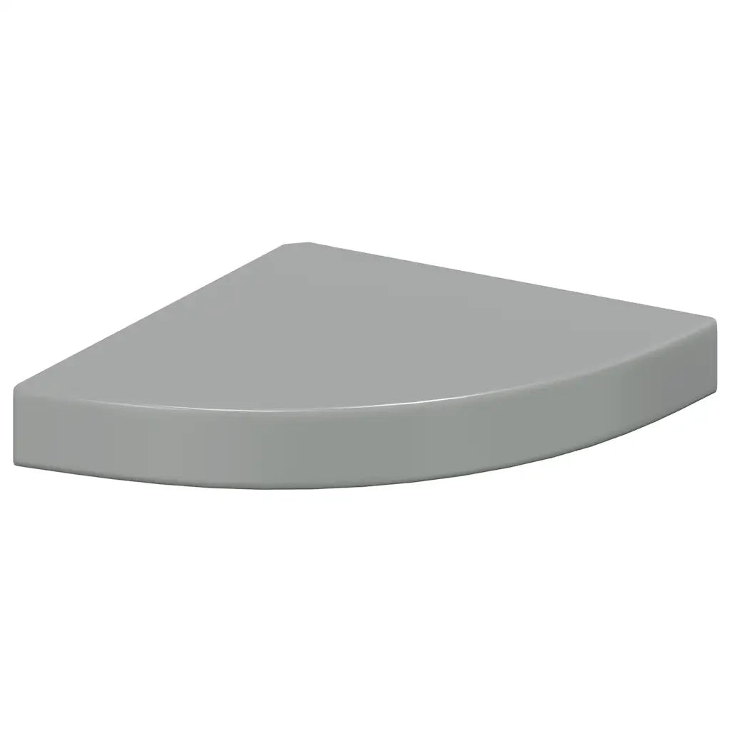Scaffali Angolari a Parete 4 pz Grigio Lucido 25x25x3,8 cm MDF 323894