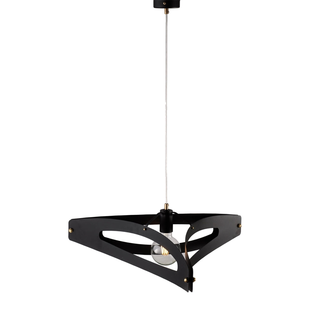 Sospensione Moderna 1 Luce Onyx Ferro Taglio Laser Nero