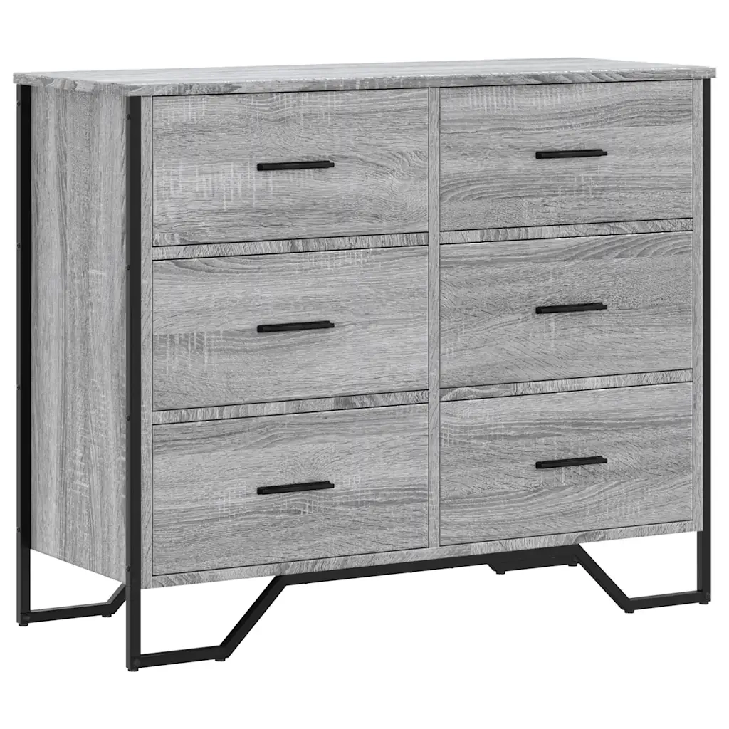 Cassettiera Grigio Sonoma 91x35,5x74,5 cm in Truciolato