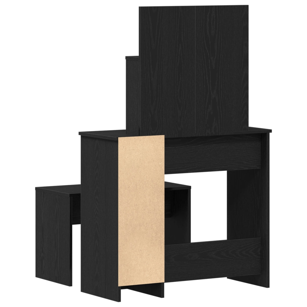 Set di Toeletta  Rovere Nero Legno Ingegnerizzato