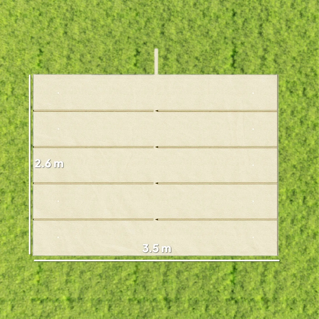 Tetto di Ricambio per Pergola Gazebo da Giardino 300x400 cm in Poliestere Crema