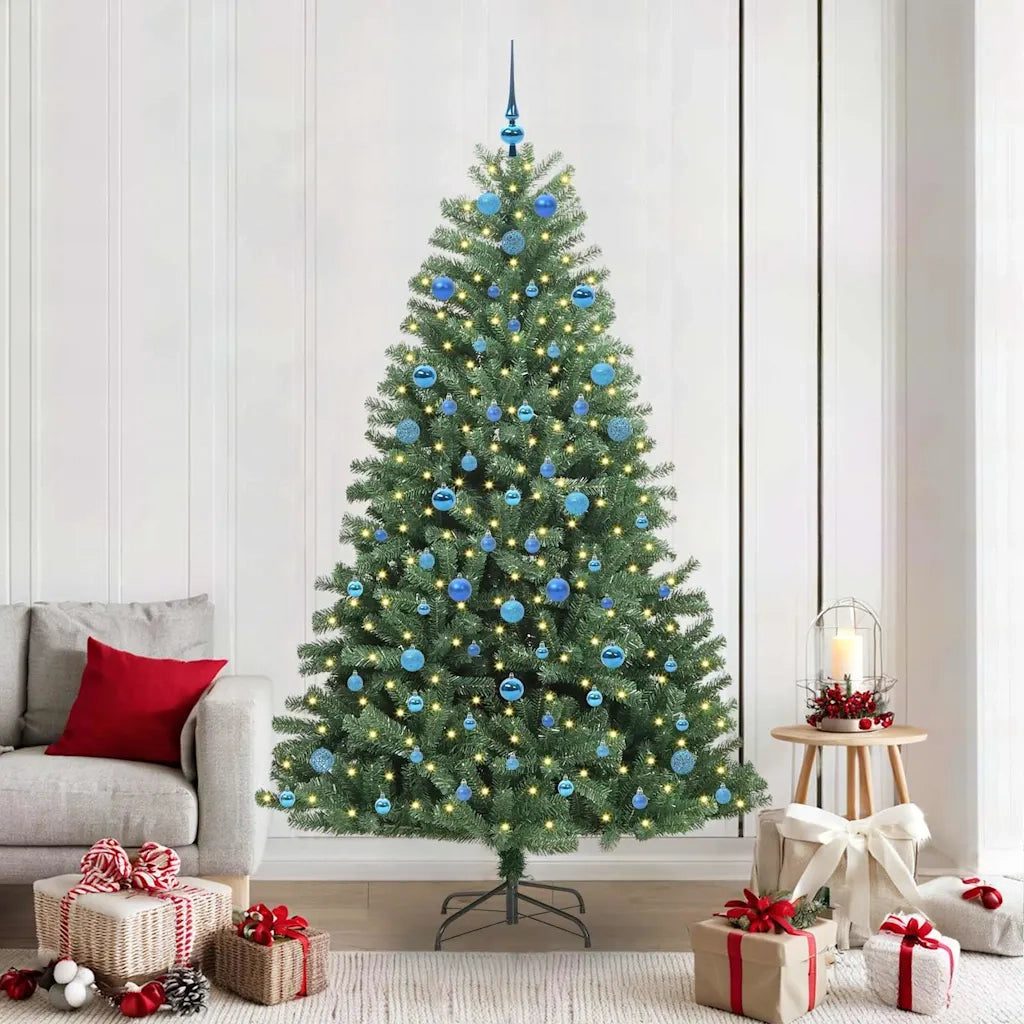 Albero di Natale | Decorazioni natalizie Artificiale con Rami Pieghevoli Verde 210 cm