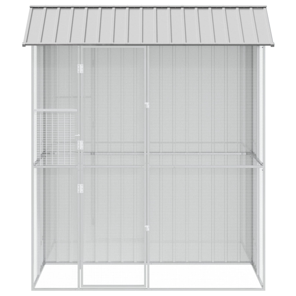 Aviario per Uccelli  Grigio 215x110x247 cm Acciaio