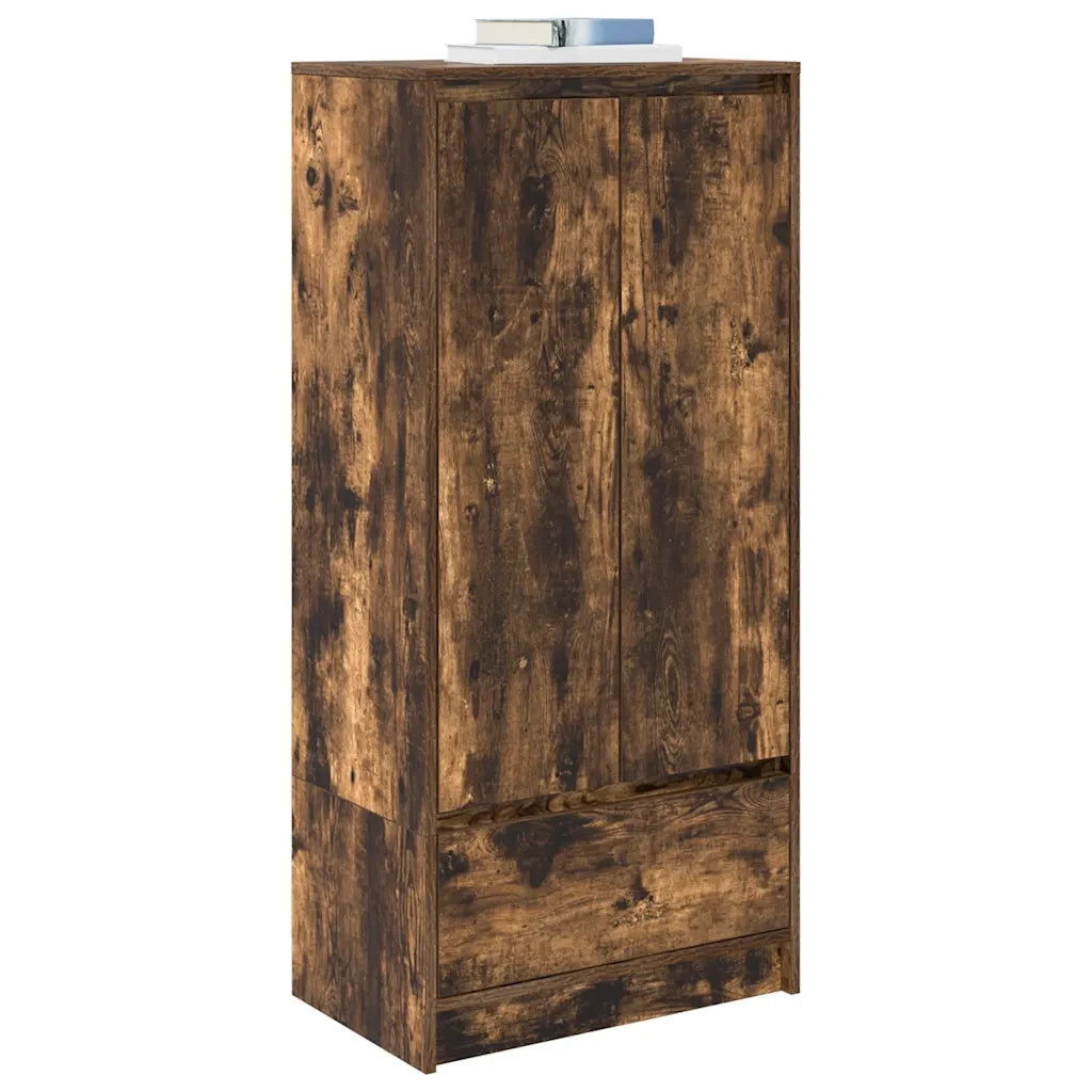 Armadio con Cassetto Rovere Fumo 55,5x34x119,5 cm in Truciolato 861647