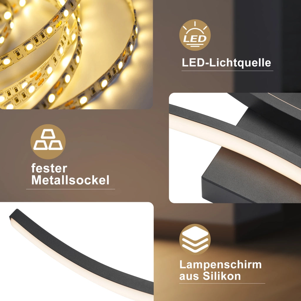 ZMH Applique a LED Nero 14w 100cm Bianco caldo 3000k per corridoio soggiorno camera da letto