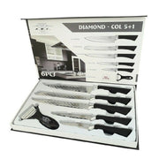 Trade Shop - Set 5 Coltelli Pelapatate Da Cucina In Acciaio Manico Antiscivolo Diamond -