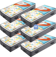 6 Set di Cassetti di Deposito per Letto - Borse di Deposito con Finestra di Visuale - Cassetti Raffreddabili per Cuscini, Abiti e Coperte