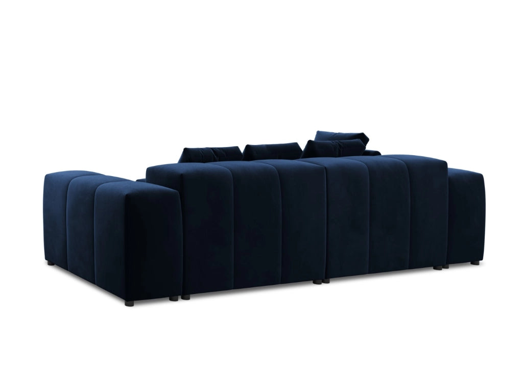 Cosmopolitan Design - Divano angolare modulare reversibile "Rome" 5 posti in velluto blu reale 