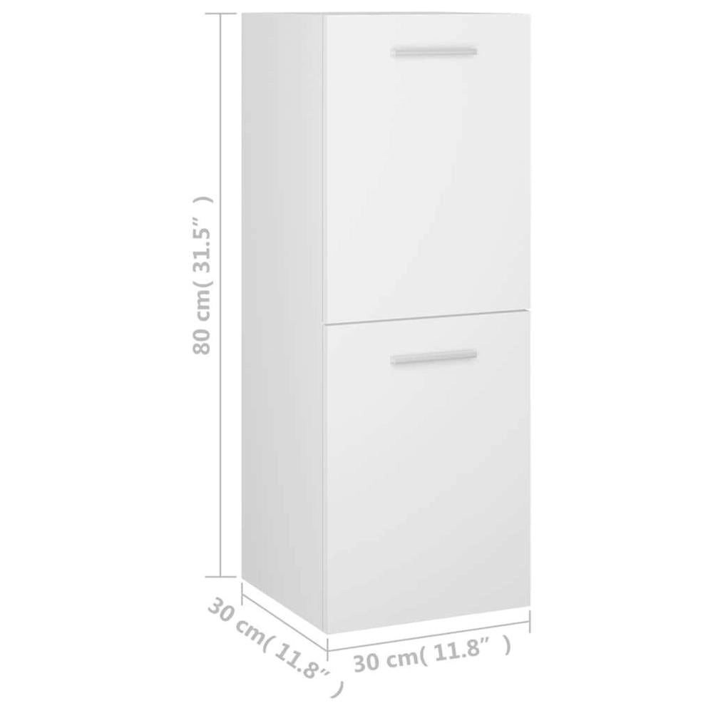Bathroom Cabinet, White, 30x30x80 Cm, Wood-based Material