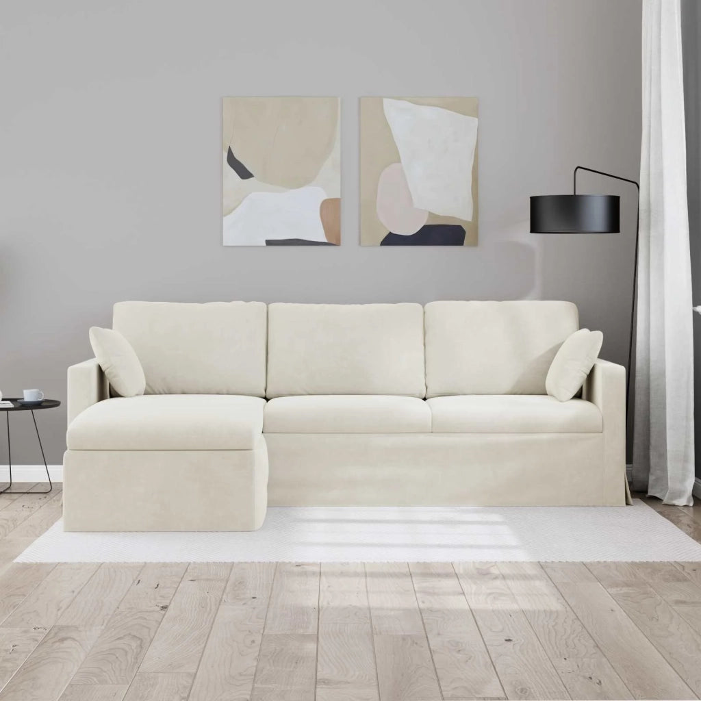 Divano Crema 228 x 134 x 80 cm Velluto 42024474
