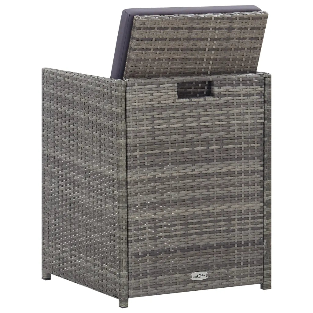 Set da Pranzo da Giardino 13 pz Polyrattan e Acacia Antracite 46371