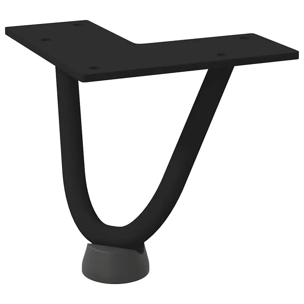 Gambe a forcina per tavolino da caffè 4 pz nere 10 cm in acciaio massiccio 4012408