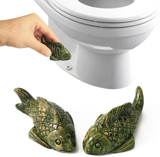Decorative Ceramic Toilet Seat Covers Set di 2 pezzi | Facili da Installare | Arredamento Bagno | Decorazione Bagno | Thema Oceano