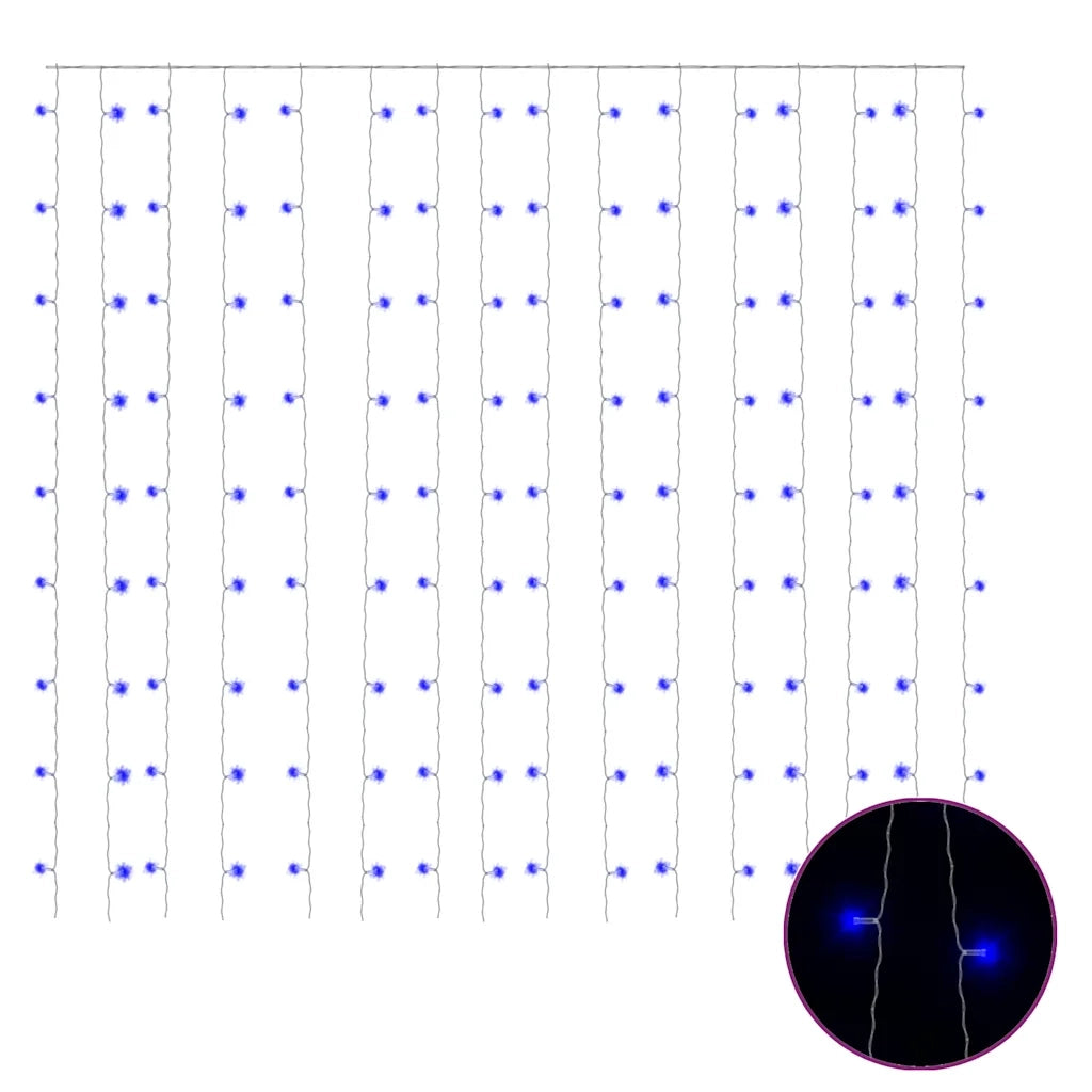 Tenda Luci a Ghiaccioli 3x3m 300 LED Blu 8 Funzioni 328930