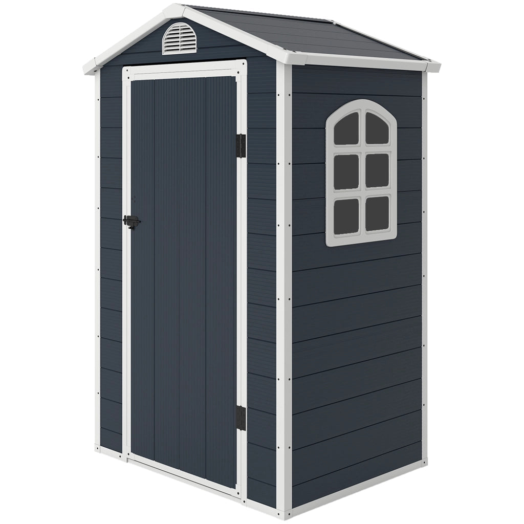 Casetta Giardino Shed 134x104x204 cm ¨C zephmum ¨C Plastica Grigio Scuro