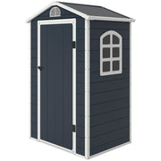 Casetta Giardino Shed 134x104x204 cm ¨C zephmum ¨C Plastica Grigio Scuro