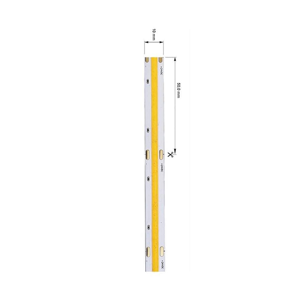 STRISCIA LED COB DA 5 METRI 24V 13W A METRO STRIP ALTA LUMINOSITA LUCE BIANCA NATURALE 4000K