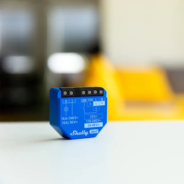 Shelly 1 Gen3, Interruttore relè WiFi intelligente, confezione da 4