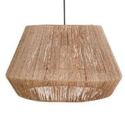 Lampada a sospensione Paralume di iuta naturale Base di ferro nero Lampo boho a sospensione Soggiorno Camera da letto Corridoio