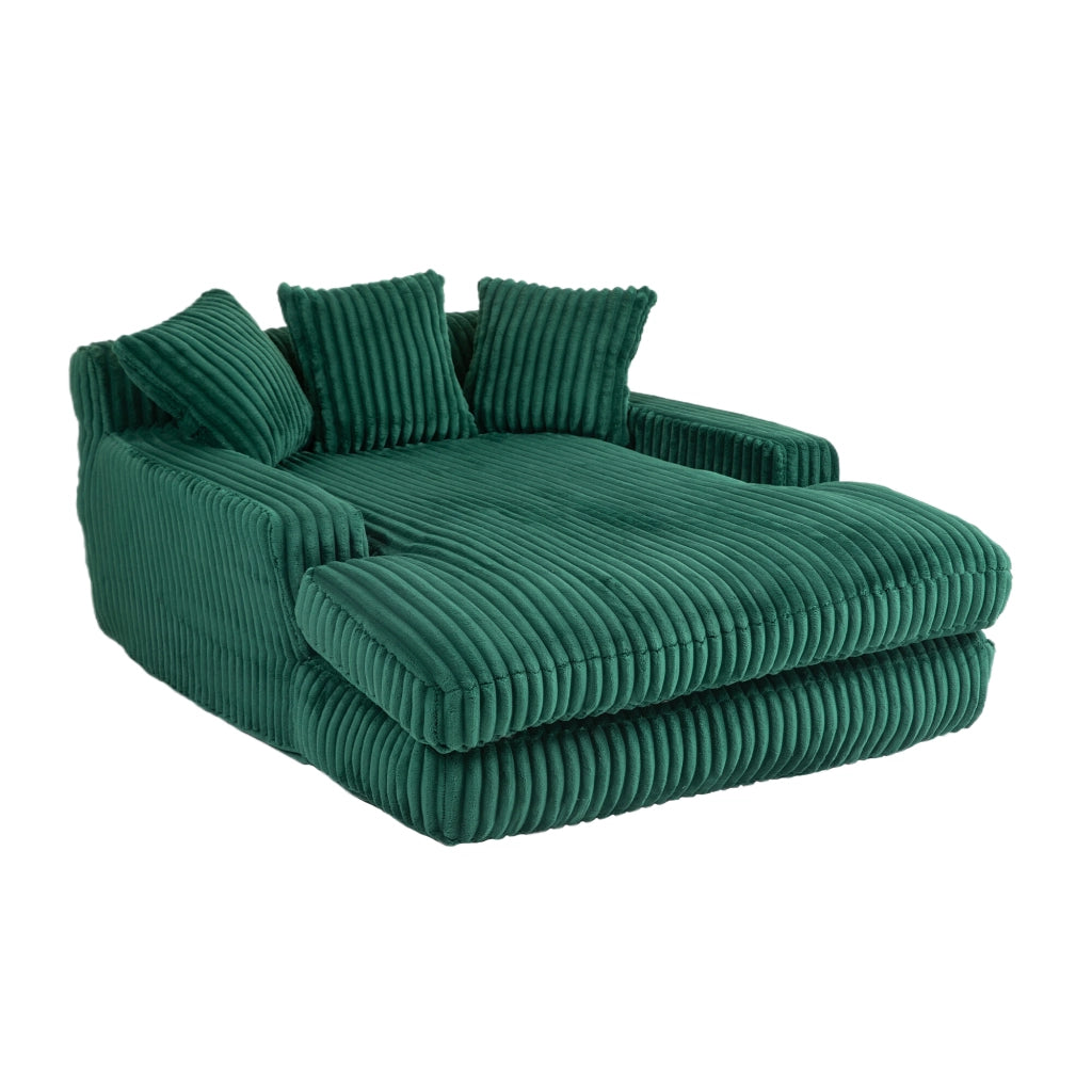 Divano Letto Singolo Cord Cloud Couch ¨C MINIMAL ¨C Verde, 3 Cuscini, Bodensofa