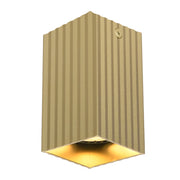 Spot soffitto quadrato rigato oro 10cm GU10 Tecno Italux